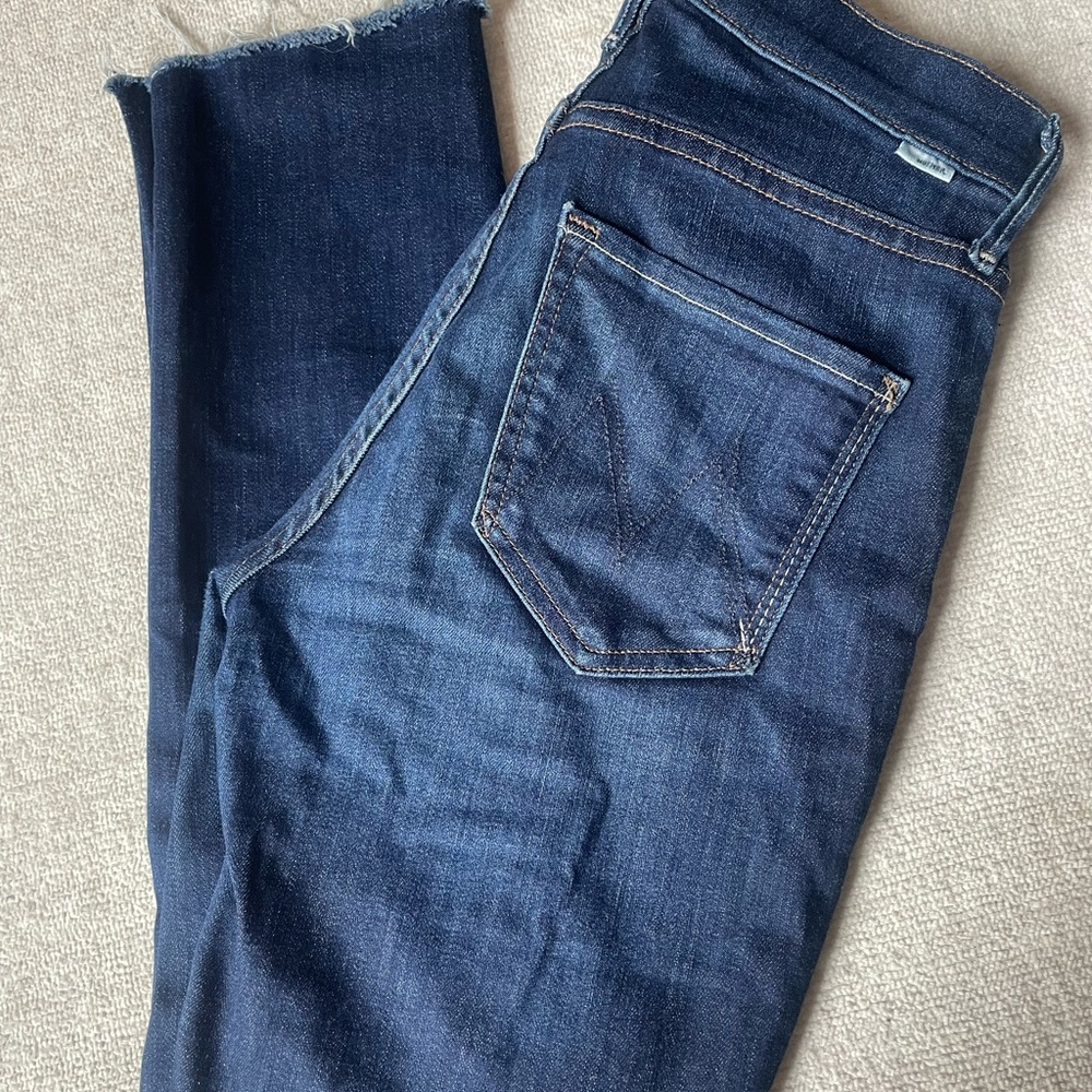MOTHER Women's Dark Blue Skinny Jeans